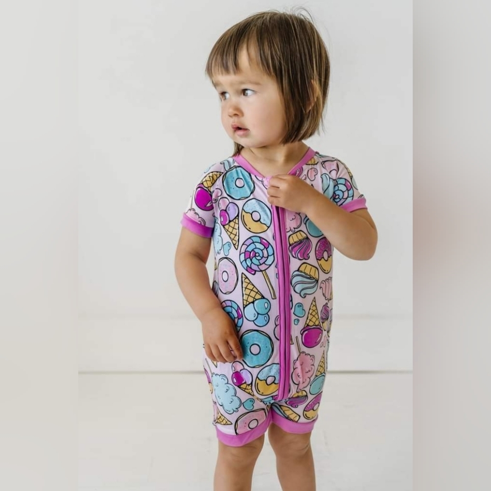 Little Sleepies Pink Sweet Treats Bamboo shorty
